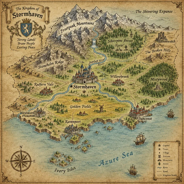 Mit KI erstelltes Bild im Stil Fantasy Map