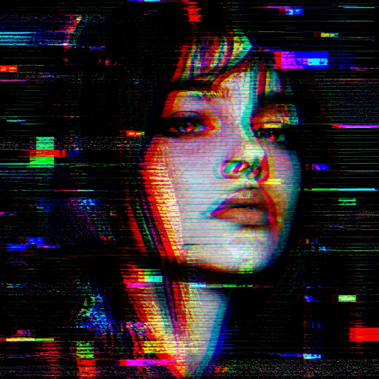 Mit KI erstelltes Bild im Stil Glitch Art