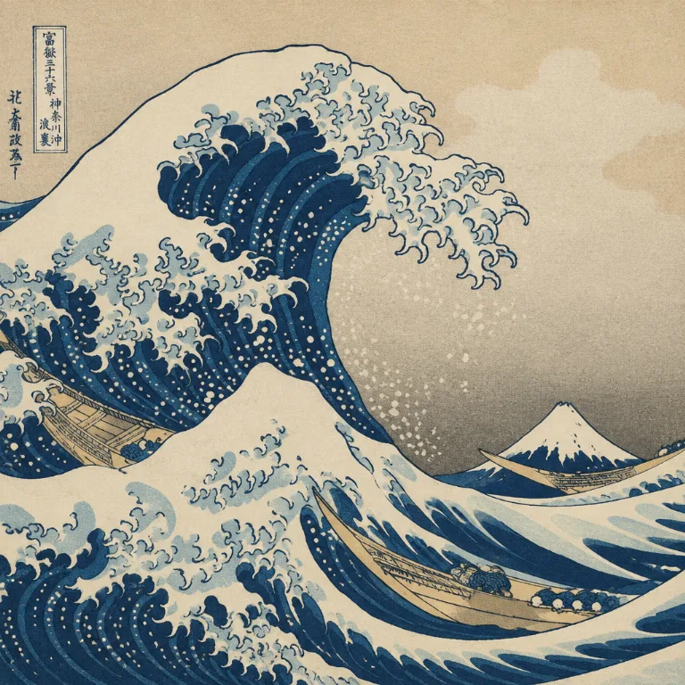 Mit KI erstelltes Bild im Stil Hokusai
