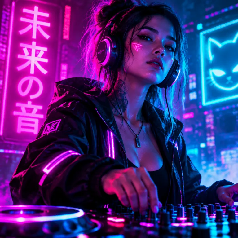 Mit KI erstelltes Bild im Stil Neonpunk