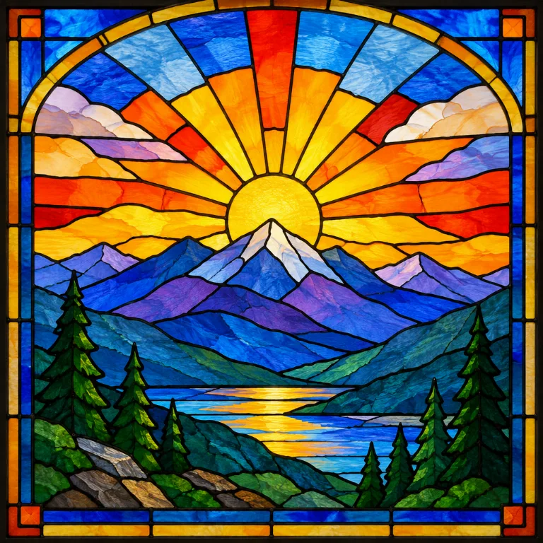 Mit KI erstelltes Bild im Stil Stained Glass